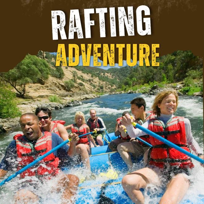 Brown Grunge Rafting Water Sport Promotion Flyer (660 x 660 mm)
